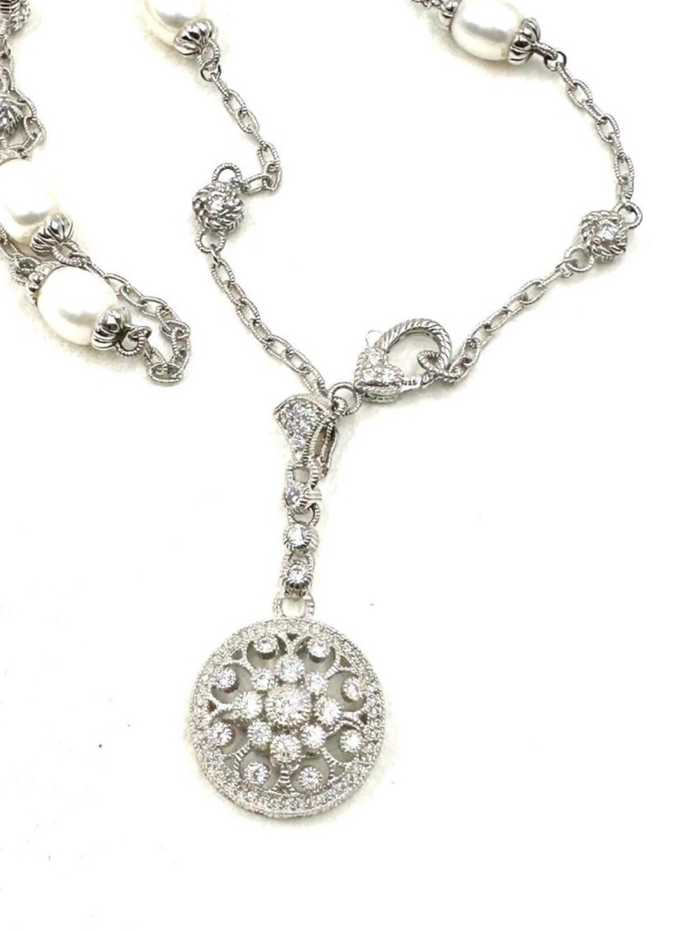 Judith Ripka Sterling Silver CZ Pendant - Picture 4 of 5
